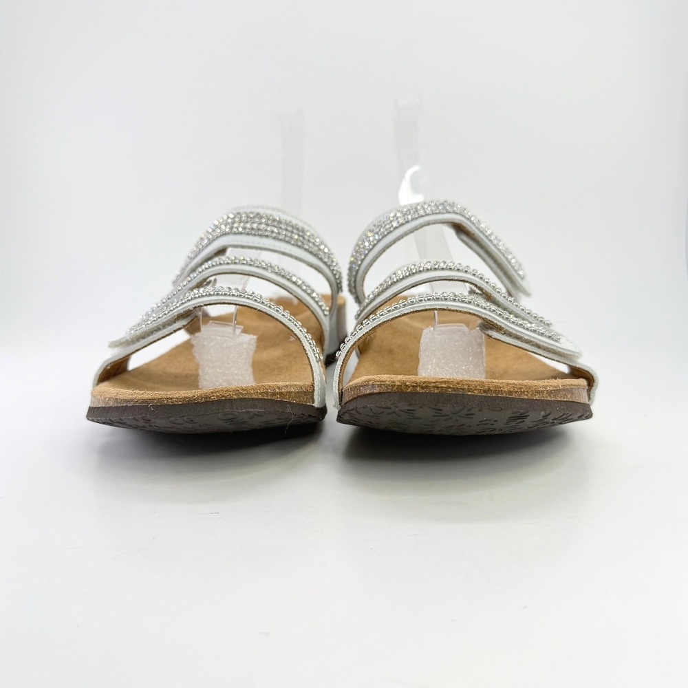 Vionic Afton White Rhinestone Sandals Adjustable Straps Comfort Womens 10 Party - Picture 8 of 15